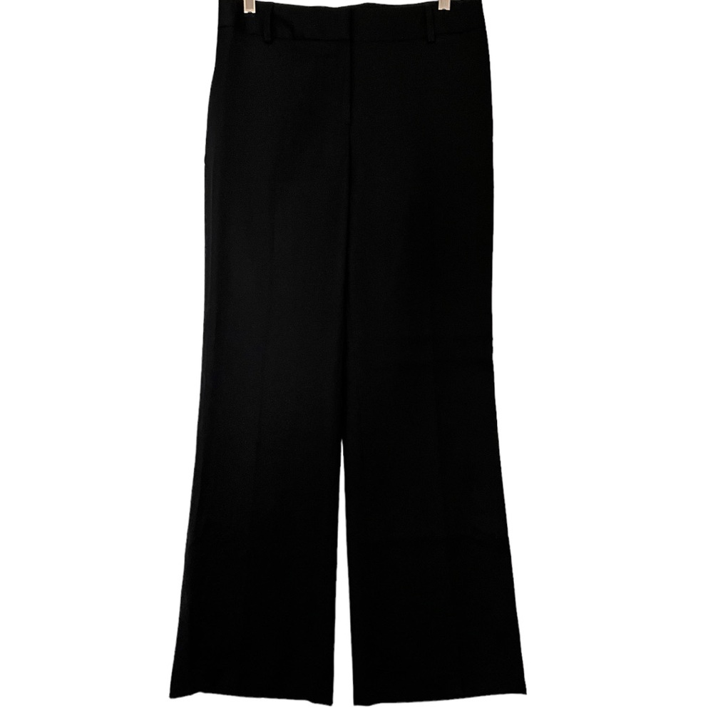 J. Crew Womens Pant 8 Original Fit Black Wool Wide Leg Pockets Lined Trouser